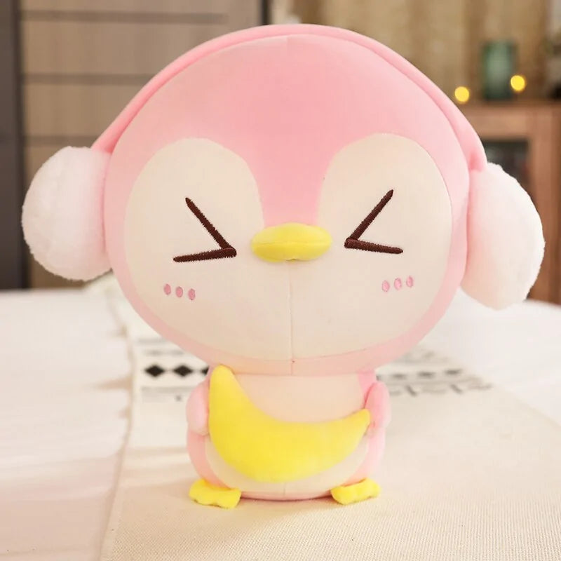 Cute Penguin Plush Doll with Headphones - 20-55CM