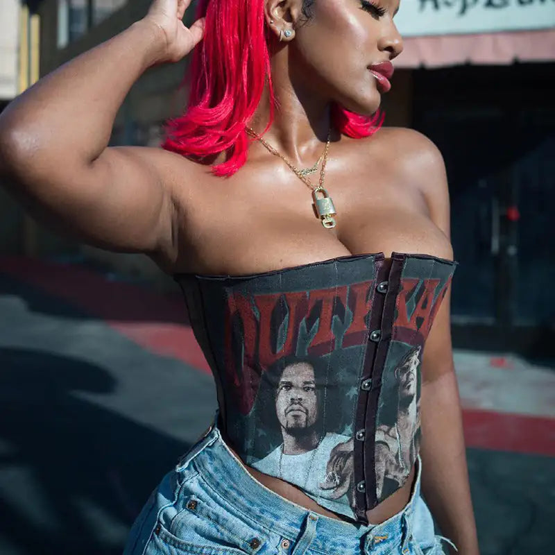 Outkast Cropped Corset Tube Top
