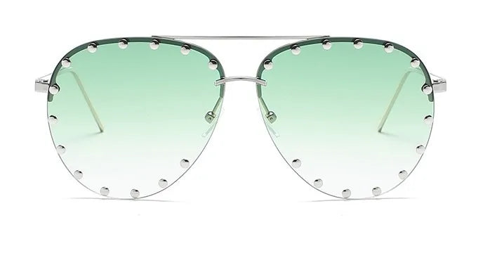 Metal Rivet Pilot Sunglasses