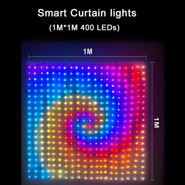 أضواء ستائرية ذكية LED RGB مع تطبيق بلوتوث