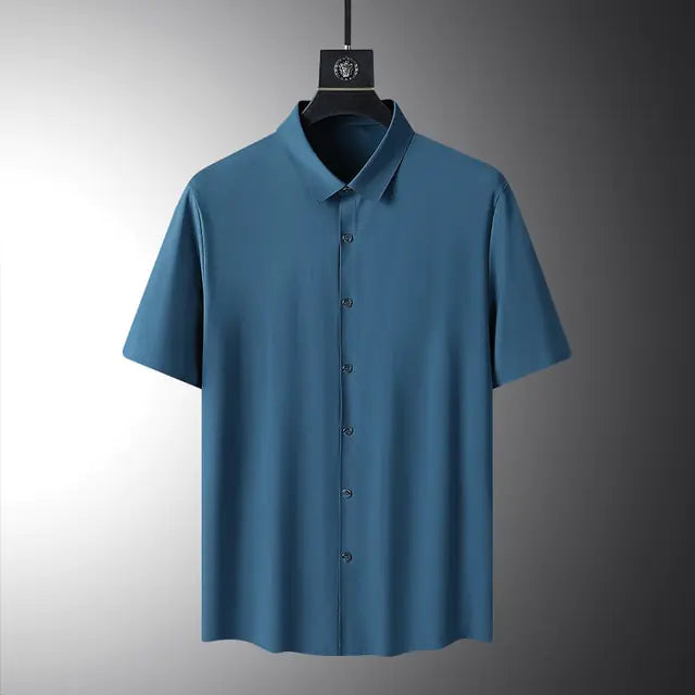 Solid Color Short Sleeved Shirt Loose