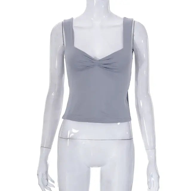 بلوزة صيفية قصيرة بقصّة Slim Fit Y2K
