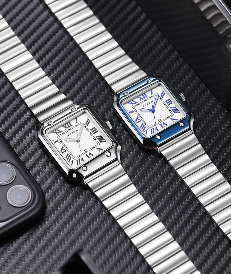 Roman Numeral Steel Watch