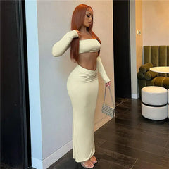 طقم تنورة ماكسي بأكمام طويلة من Truly Yours