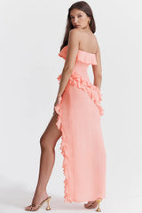 Strapless Suspender Evening Dress