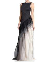 فستان أومبري أنيق متعدد الطبقات