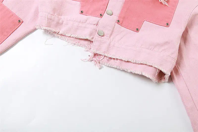 Sweet Fantasy Distressed Denim Mini Skirt Set