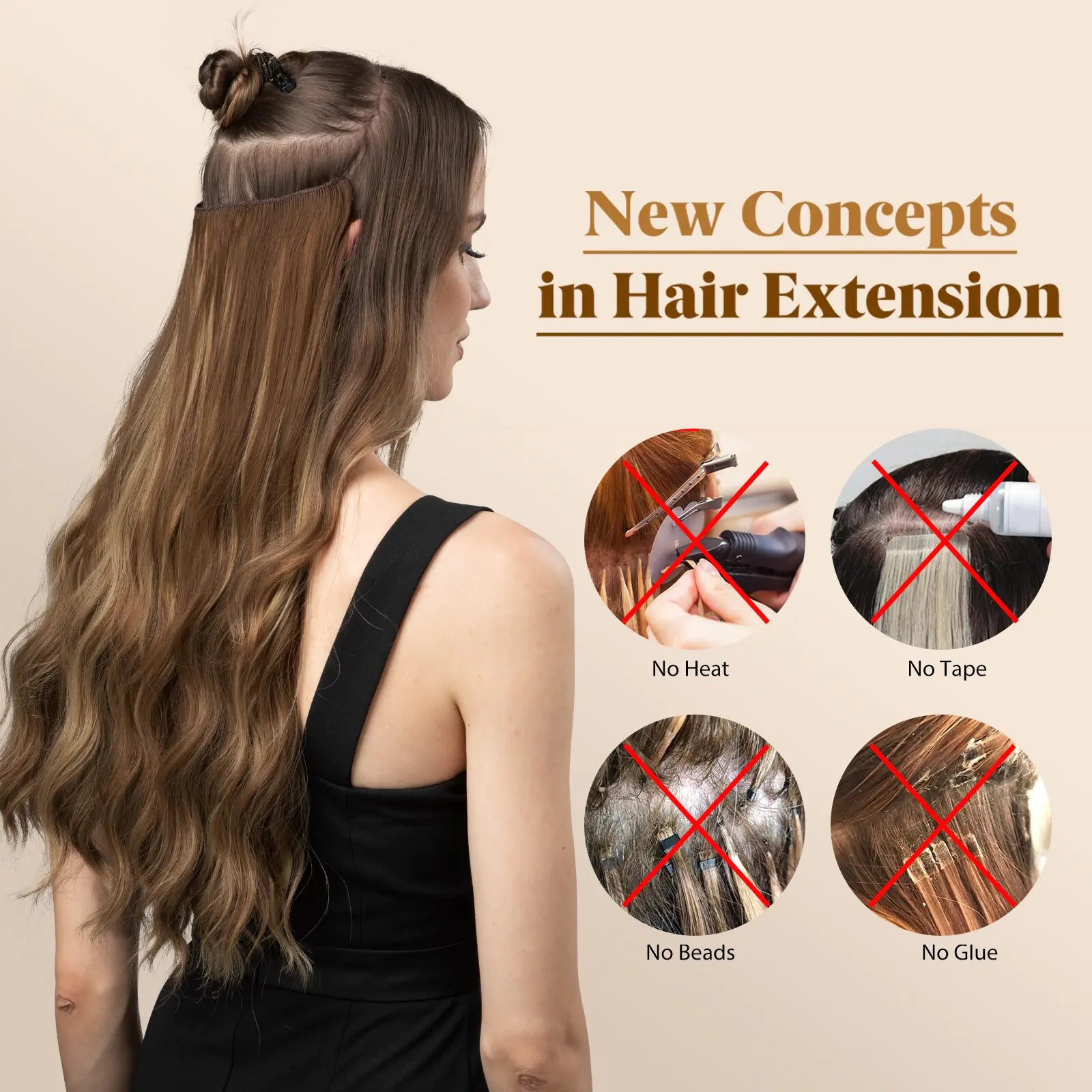 SARLA Synthetic Wave Clip-in Hair Extensions