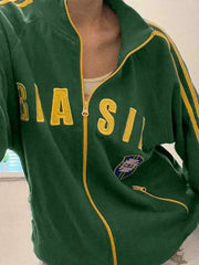 Contrast Color Brasil Sweatshirt