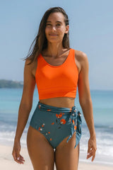 طقم تانكيني بخصر مرتفع بطبعات الأزهار