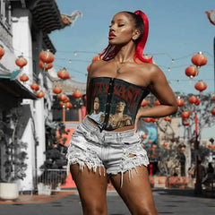 Outkast Cropped Corset Tube Top