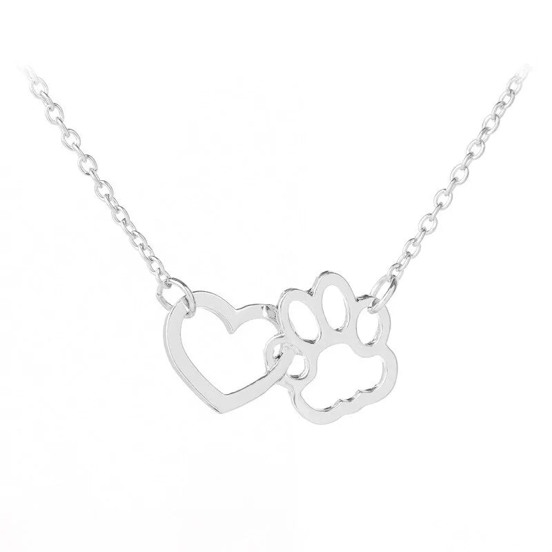 Hollow Pet Paw Footprint Necklaces