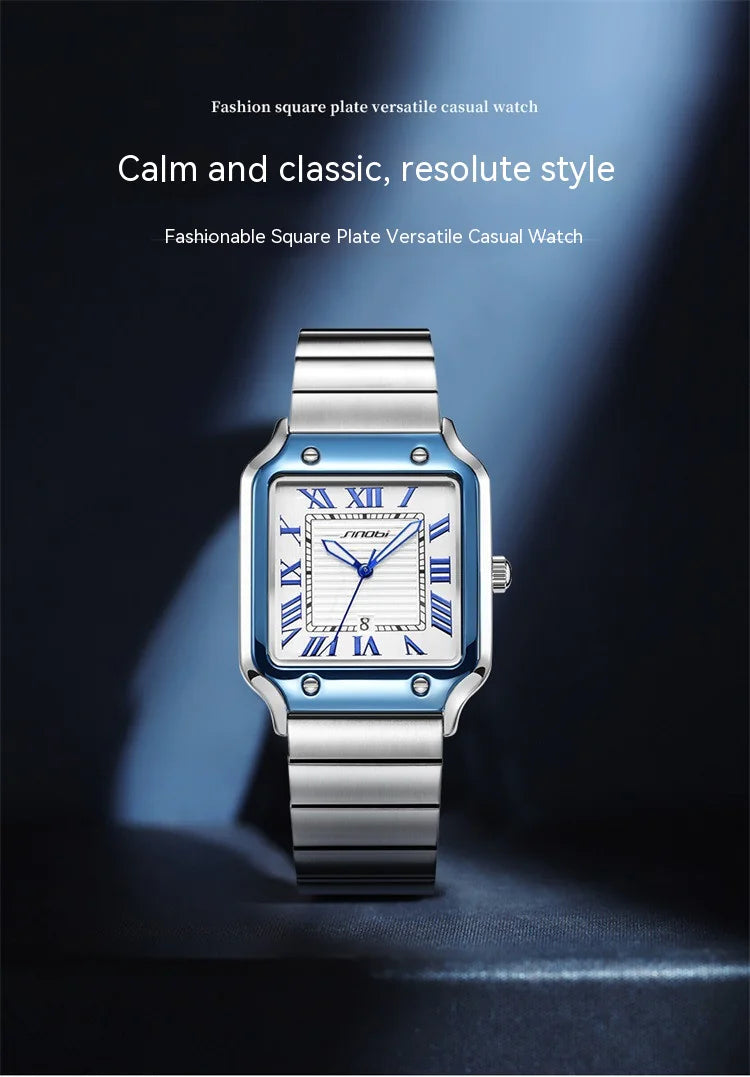 Roman Numeral Steel Watch