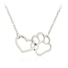 Hollow Pet Paw Footprint Necklaces