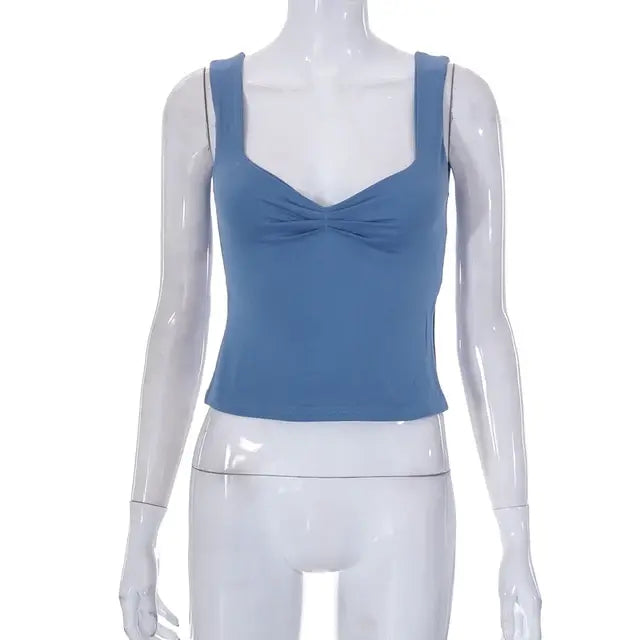 بلوزة صيفية قصيرة بقصّة Slim Fit Y2K