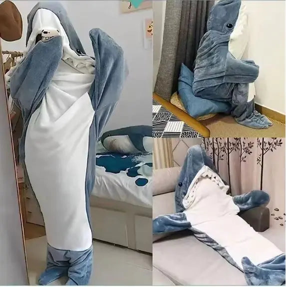 Shark Hooded Blanket for Adults and Children