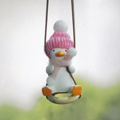 Cool Knit Cap Duck Car Pendant