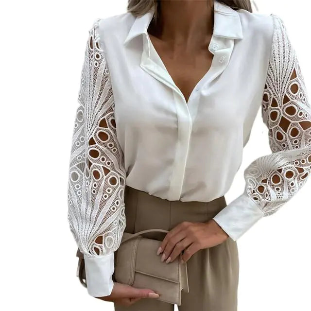 قميص نسائي للمكتب بلون سادة (قائمة خاصة U628134)