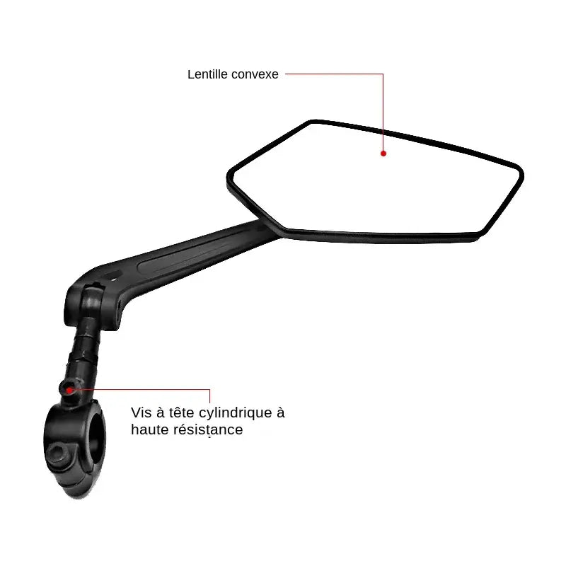 Wide-Range Bicycle Rear View Mirror