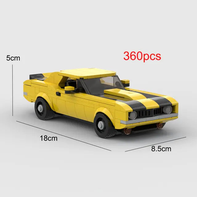 كتلة بناء سيارة سباق رياضية من طراز MOC Nostalgic Camaro Z28