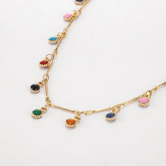 Colorful Stone Chain Necklace for Women