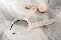 مجموعة خادمة الأرنب الوردية الشفافة الغريبة