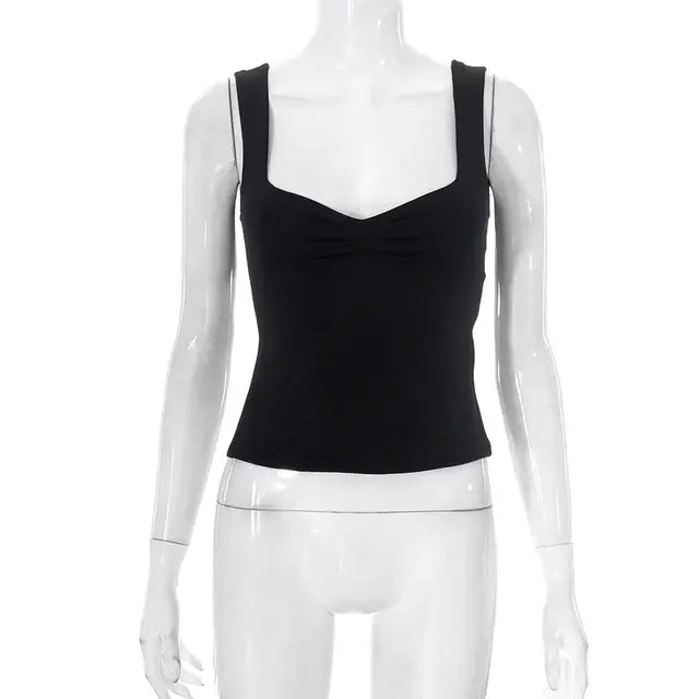 بلوزة صيفية قصيرة بقصّة Slim Fit Y2K