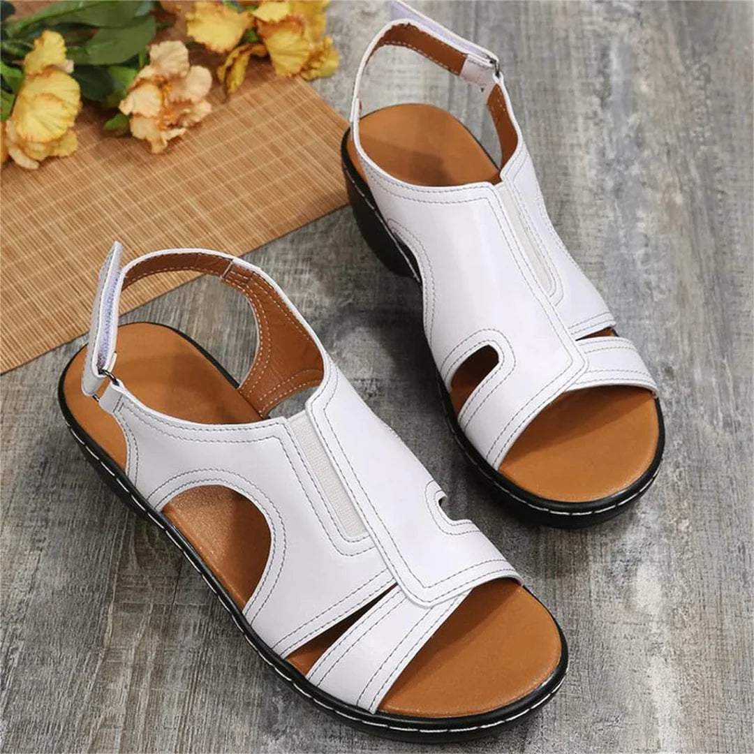 Orthopedic Leather Wedge Sandals