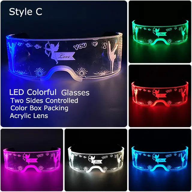 Colorful LED Luminous Glowing Neon Glasses