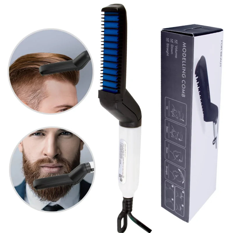 Multifunctional Hair Comb Beard Brush Straightener