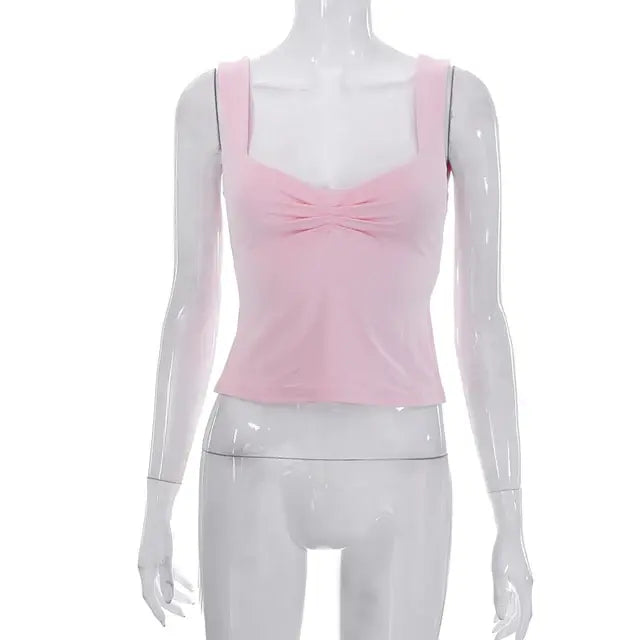 بلوزة صيفية قصيرة بقصّة Slim Fit Y2K