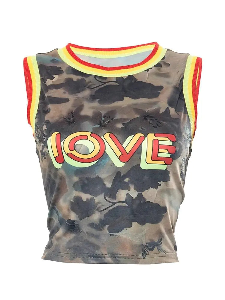 Love On Command Graphic Cropped Tank