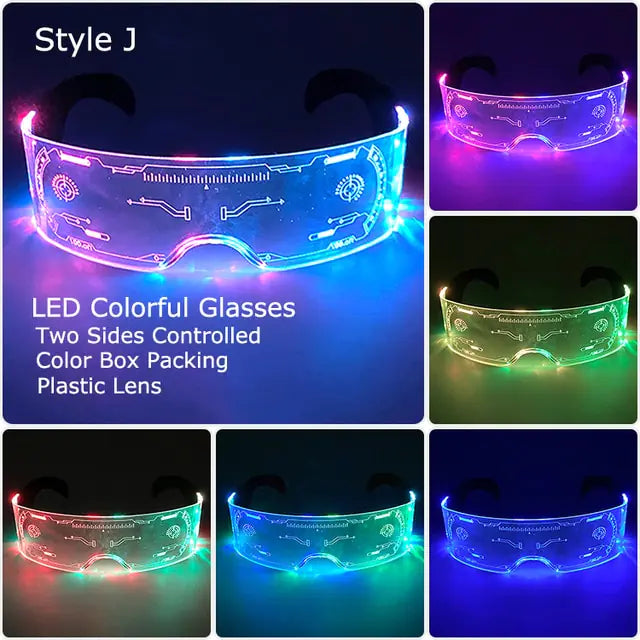 Colorful LED Luminous Glowing Neon Glasses