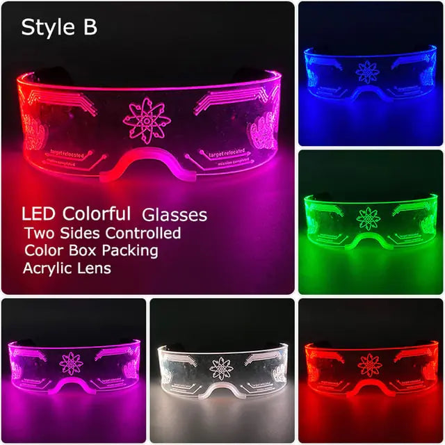 Colorful LED Luminous Glowing Neon Glasses