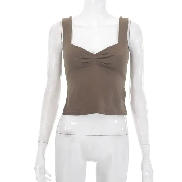 بلوزة صيفية قصيرة بقصّة Slim Fit Y2K