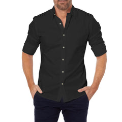 No-Iron Wrinkle-Free Oxford Stretch Zip Shirt