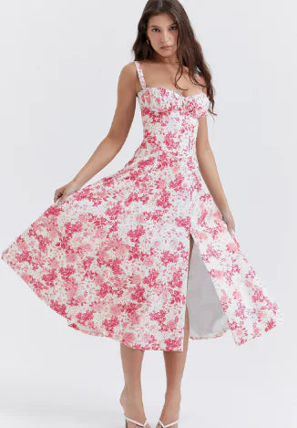 Elegant Floral Sleeveless Maxi Dress