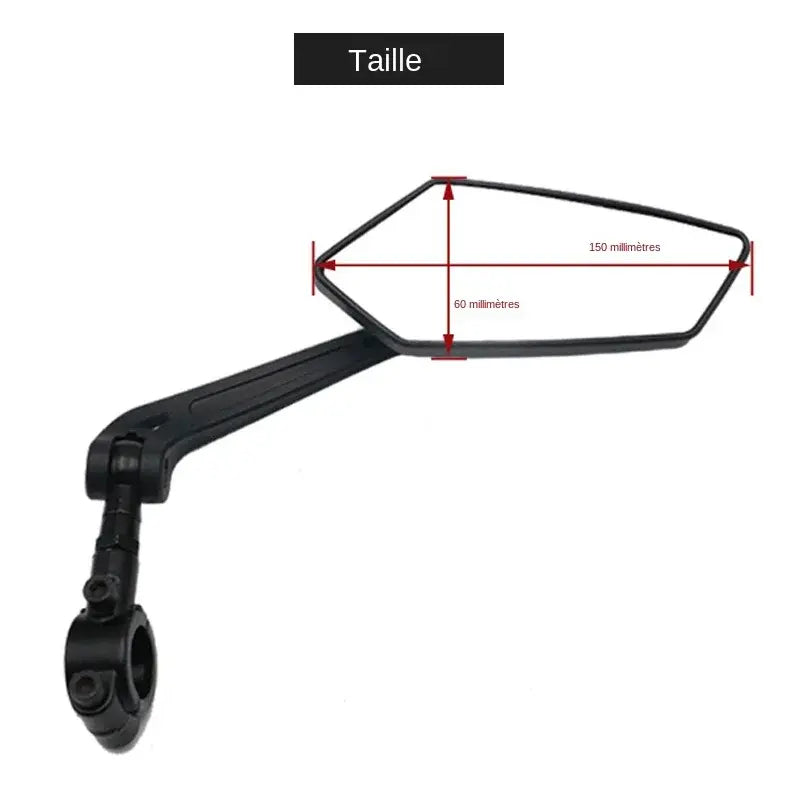 Wide-Range Bicycle Rear View Mirror