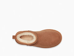 حذاء شتوي قصير من جلد الأغنام على شكل حذاء ثلجي