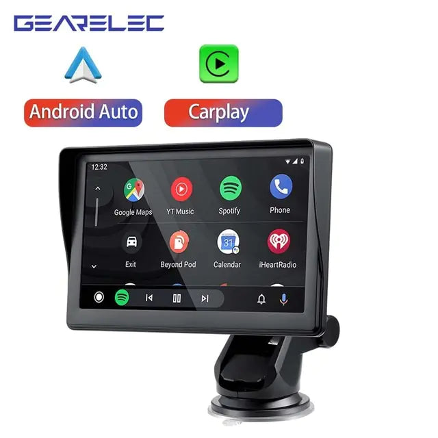 مشغل فيديو متعدد الوسائط للسيارة مقاس 7 بوصات مع Apple CarPlay وAndroid Auto لاسلكي محمول