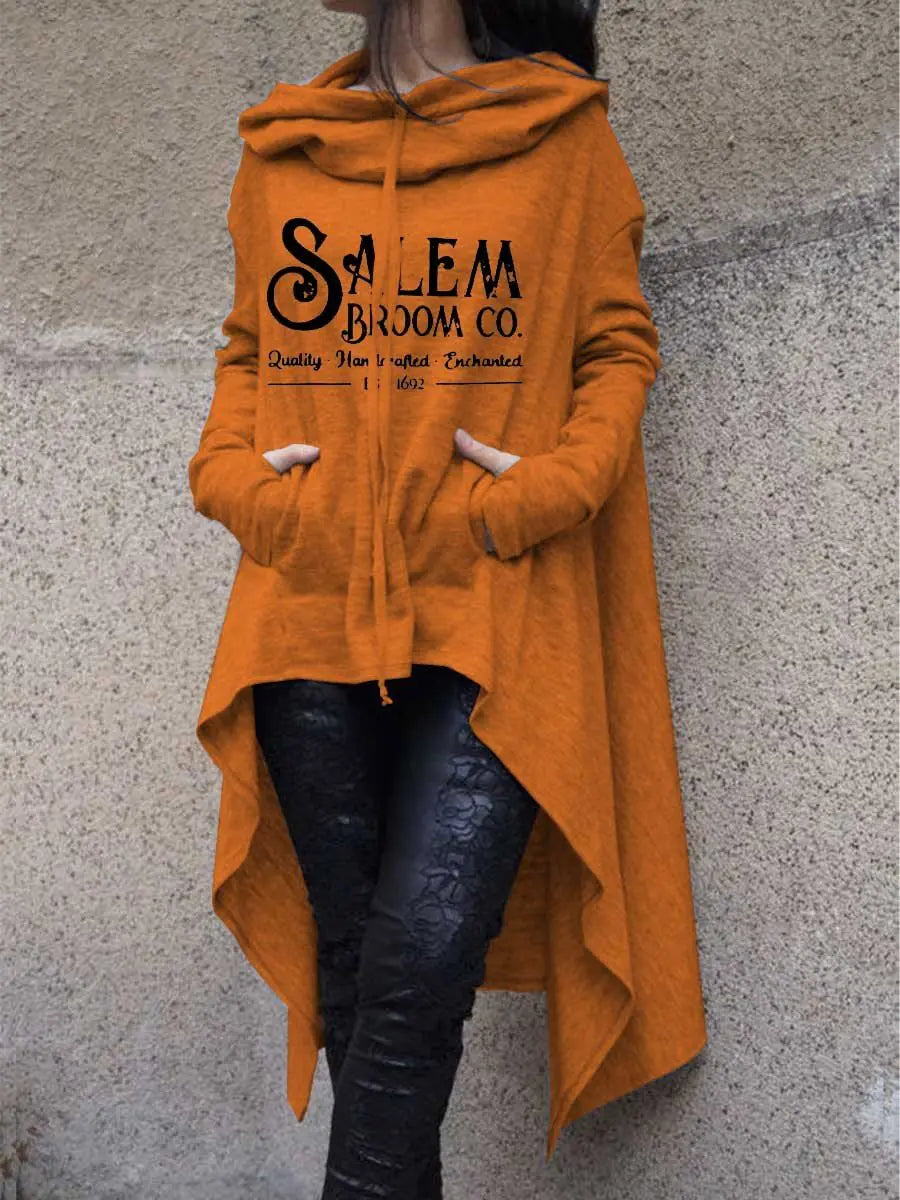 سويت شيرت نسائي غير منتظم بأكمام طويلة من Salem Broom Co Halloween