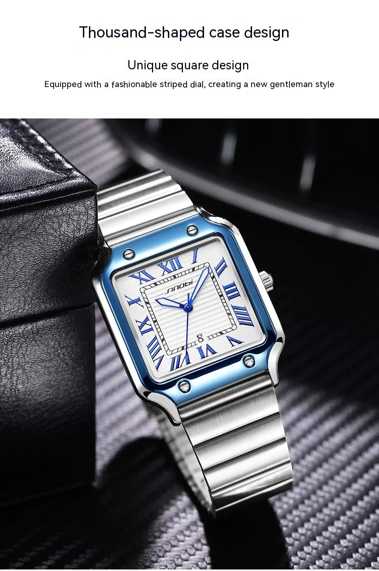 Roman Numeral Steel Watch