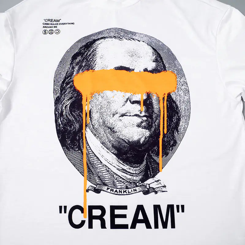 Cream Graphic Oversized T-Shirt