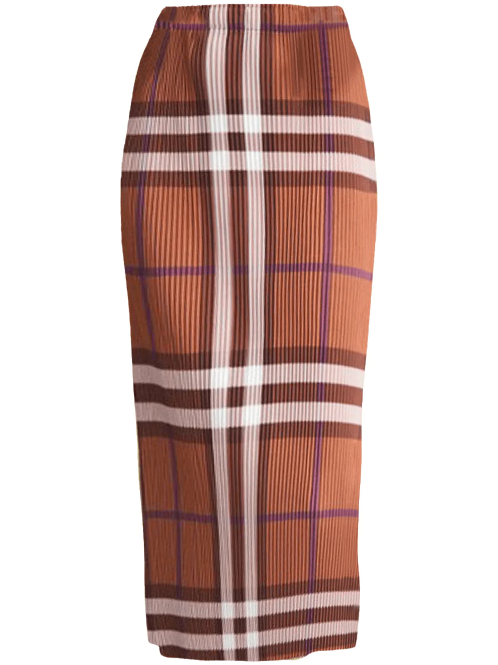 Pleated Plaid Pencil Skirt