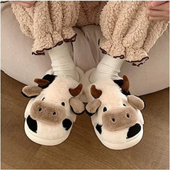 Cozy Cow Print Slippers