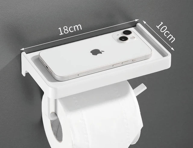 حامل ورق تواليت من الألومنيوم باللون الأسود