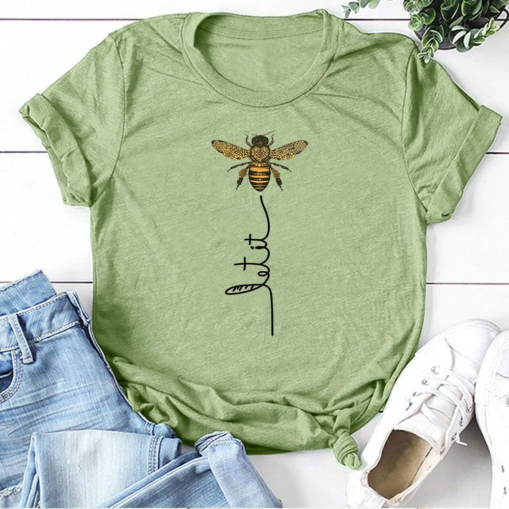 تي شيرت Bee Kind: تي شيرت جرافيكي للنساء من Hillbilly (2020)