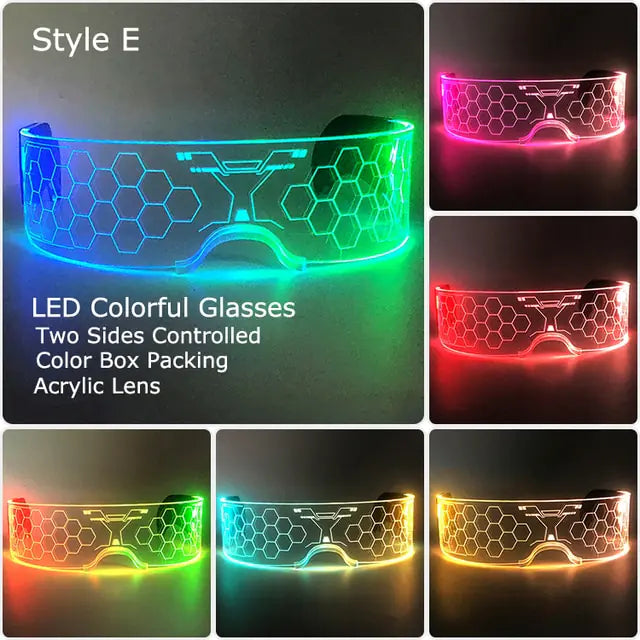 Colorful LED Luminous Glowing Neon Glasses