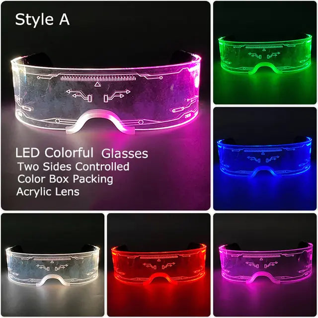 Colorful LED Luminous Glowing Neon Glasses