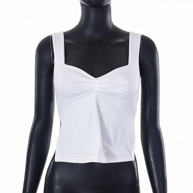 بلوزة صيفية قصيرة بقصّة Slim Fit Y2K